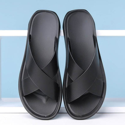 Men's Leather Summer Casual Slippers - Stylish, Durable Comfort Footwear - Buy Center