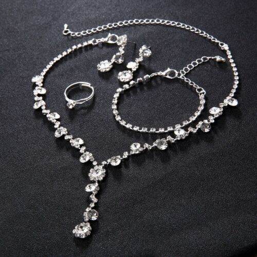 Buy Center Silver Color Tone Crystal Tennis Jewelry Set - Elegant African Style - Buy Center
