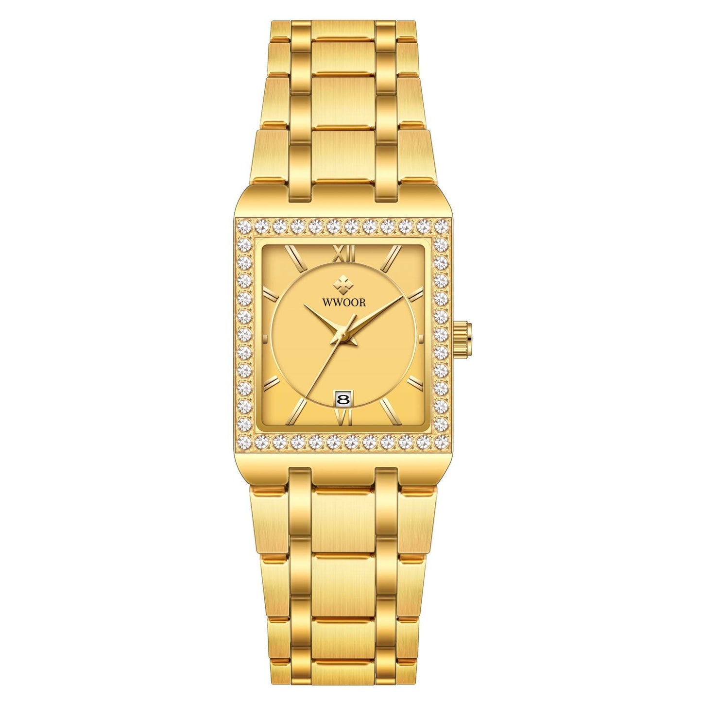 Grip Love Square Steel Band Watch - Waterproof Quartz Stylish for Women - Buy Center