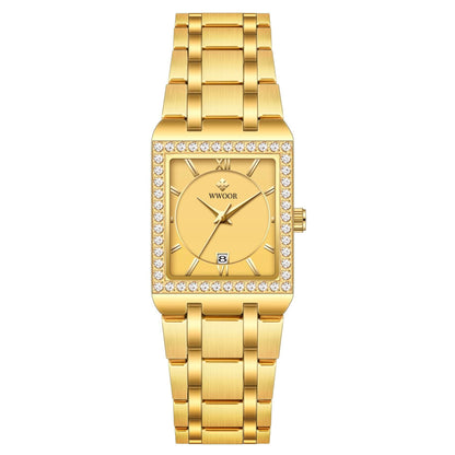 Grip Love Square Steel Band Watch - Waterproof Quartz Stylish for Women - Buy Center