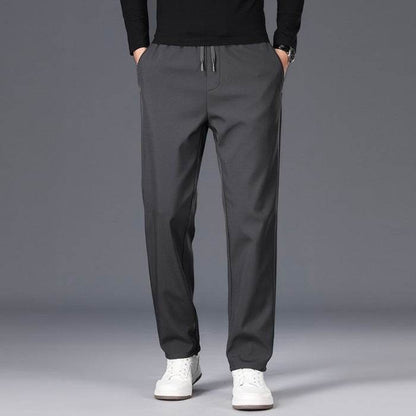 Buycenter Men's Fleece-Lined Straight Suit Pants - Winter Casual Trousers - Buy Center