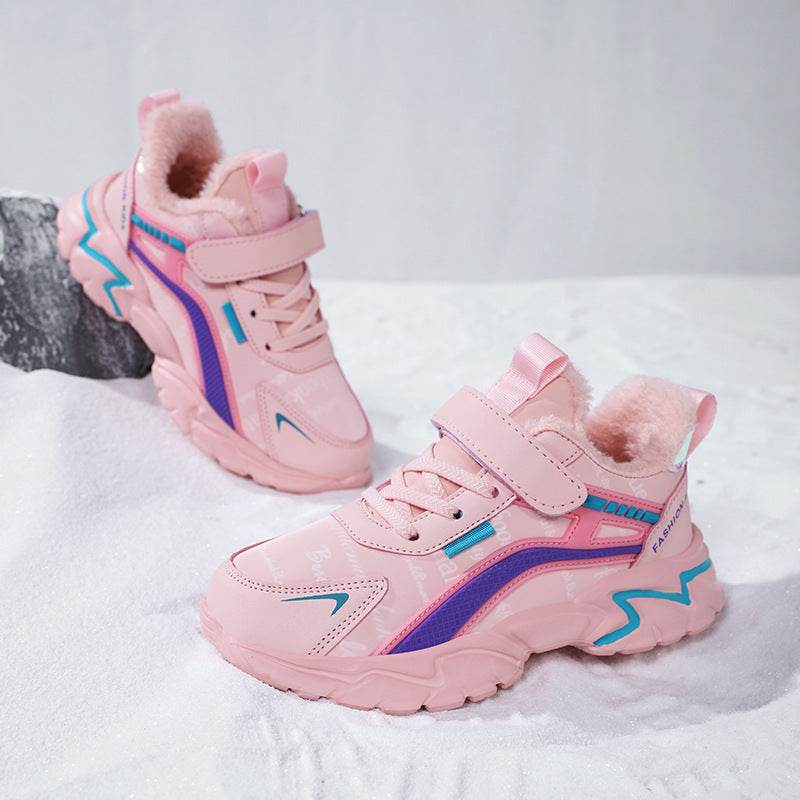 Waterproof Leather Girls Sneakers - Breathable, Non-Slip Design for Kids - Buy Center