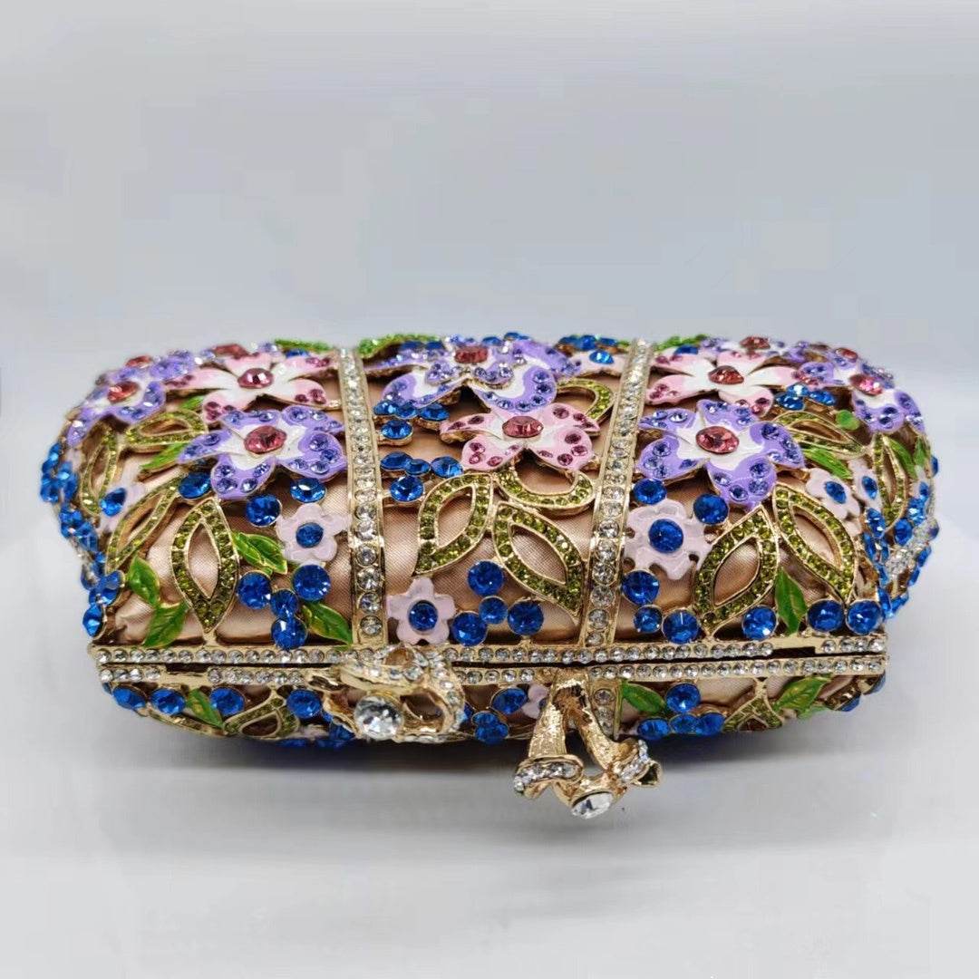 Dripping Oil Diamond Evening Bag - Elegant Enamel Flower Clutch 2025 - Buy Center