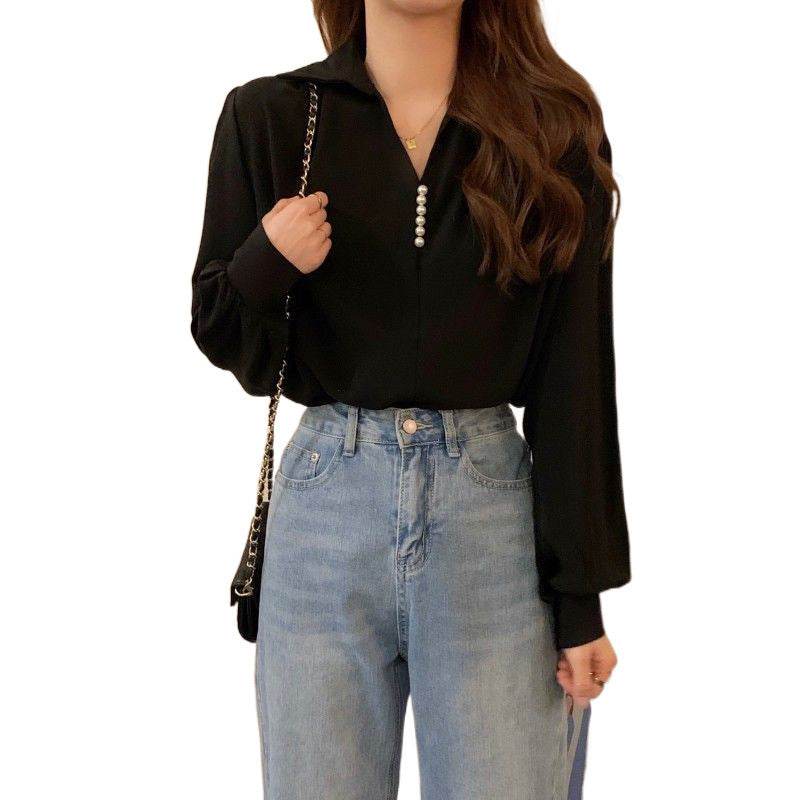 Niche Loose Long Sleeve Top - Versatile Blouse in Stylish Colors - Buy Center