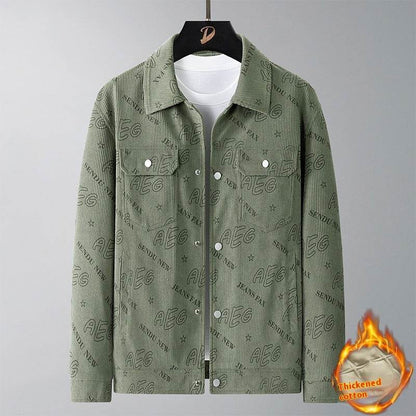 Trendy Men's Lapel Casual Jacket - Lightweight Corduroy Blazer for Youth - Buy Center