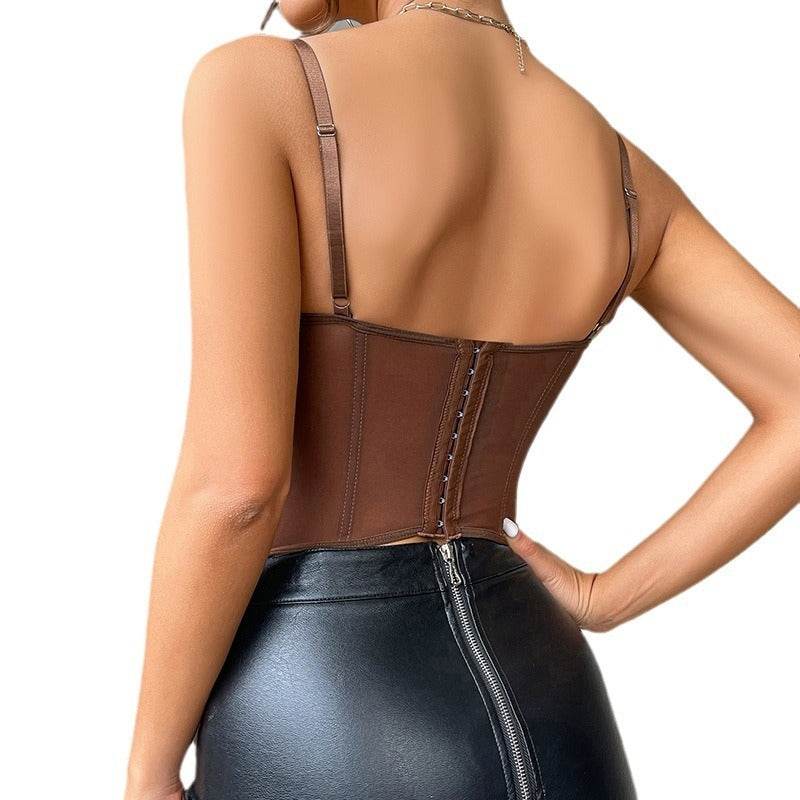 Buycenter Gathered Corset Tunic - Stylish Eyelash Lace Sling Top for Women - Buy Center