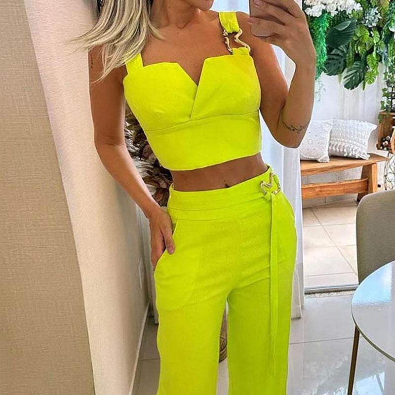 Buycenter High Waist Wide Leg Pants - Slimming Casual Jumpsuit for Women - Buy Center