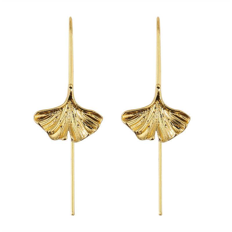 Personality Art Leaf Earrings - Antique Silver & Gold Zinc Alloy Design - Buy Center