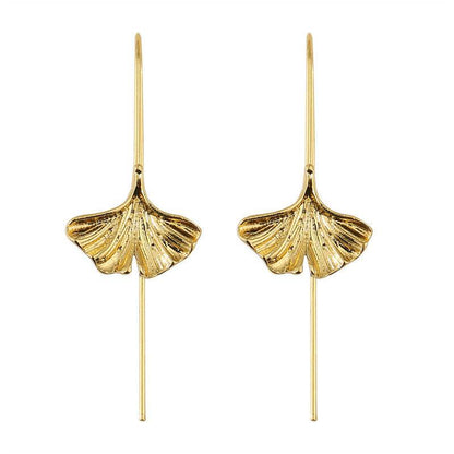 Personality Art Leaf Earrings - Antique Silver & Gold Zinc Alloy Design - Buy Center