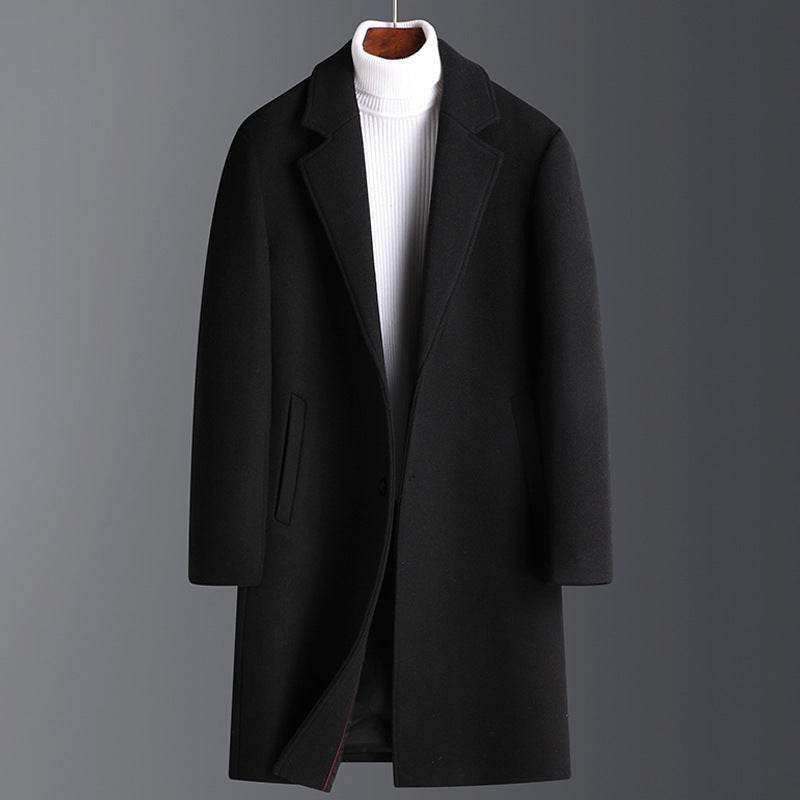 Korean Style Woolen Coat for Winter - Thick Velvet & Casual Elegance - Buy Center