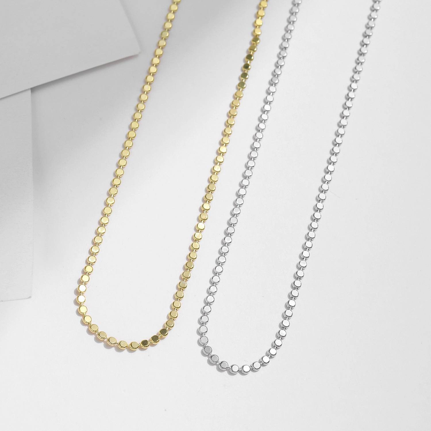 S925 Sterling Silver Choker Necklace - Elegant Geometric Pendant for Women - Buy Center