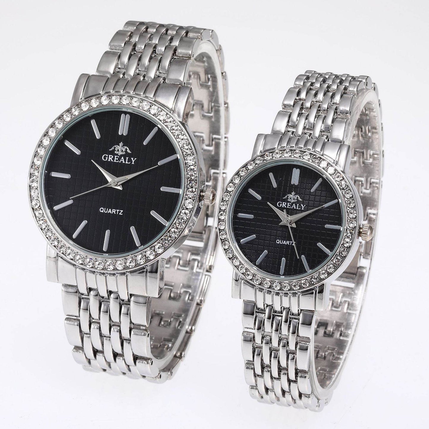 Casual Quartz Watches for Men & Women - Stylish Steel Strap with Diamonds - Buy Center