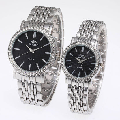 Casual Quartz Watches for Men & Women - Stylish Steel Strap with Diamonds - Buy Center