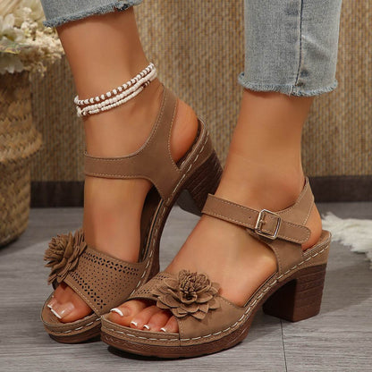 Buycenter Women's Chunky Heel Sandals - Summer Platform Shoes in Plus Sizes - Buy Center