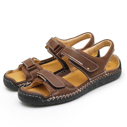 Trendy Men's Casual Leather Sandals - Comfortable PU & Durable Rubber Sole - Buy Center