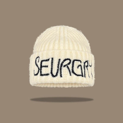 Korean Fashion Wool Hat - Trendy Lettered Design for Winter Style - Buy Center