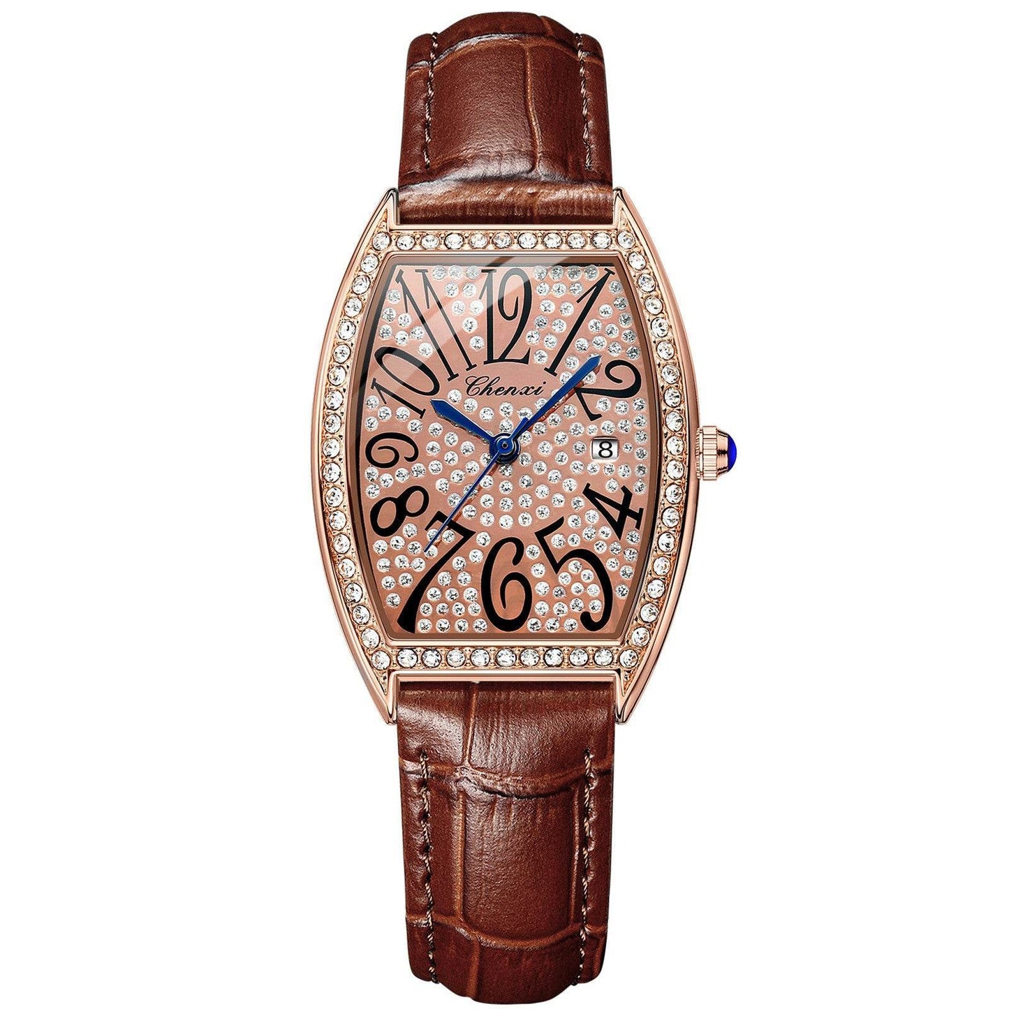 Women's Casual Sports Watch - Solid Steel Band & Blue Hand Design - Buy Center