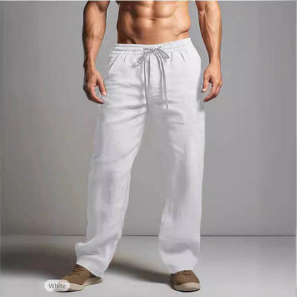 Buycenter Casual Cotton-Linen Drawstring Pants - Breathable & Comfortable - Buy Center