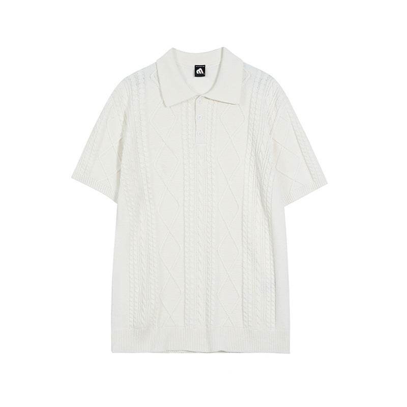 Buycenter Men's Loose Lapels T-shirt Sweater - Summer Short Sleeve Shirt - Buy Center