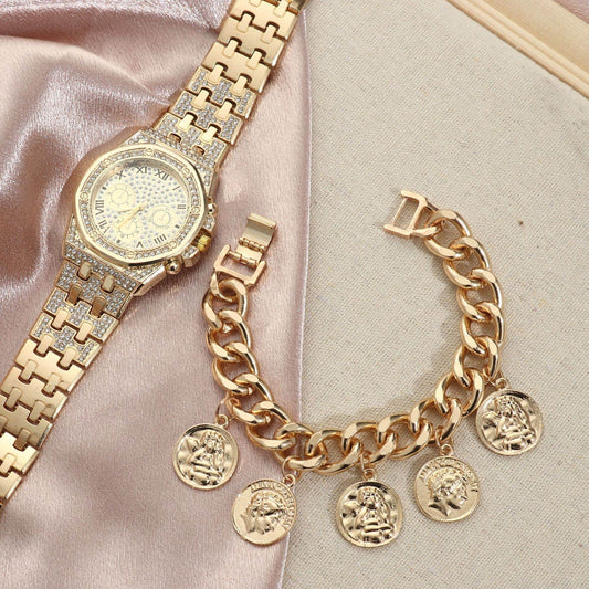 Men's Diamond Large Dial Quartz Watch - Stylish, Lightweight Design 2025 - Buy Center