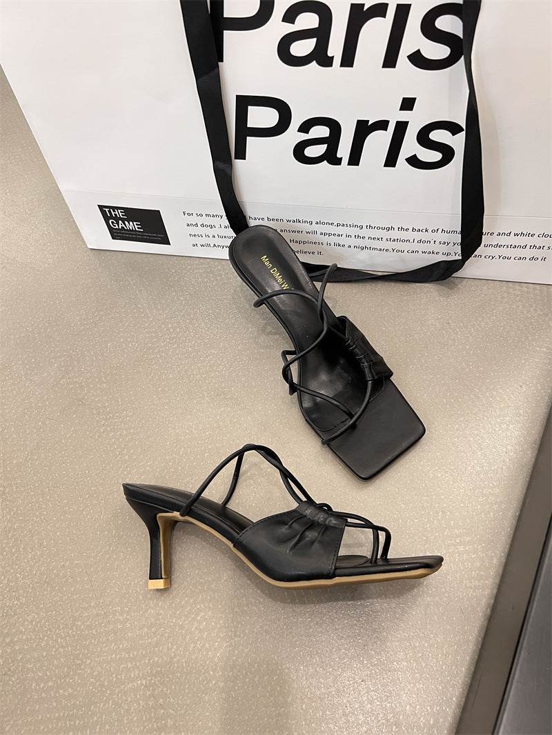 Women's Flip-Toe Stiletto Heel Sandals - Elegant Fashion with Comfort - Buy Center