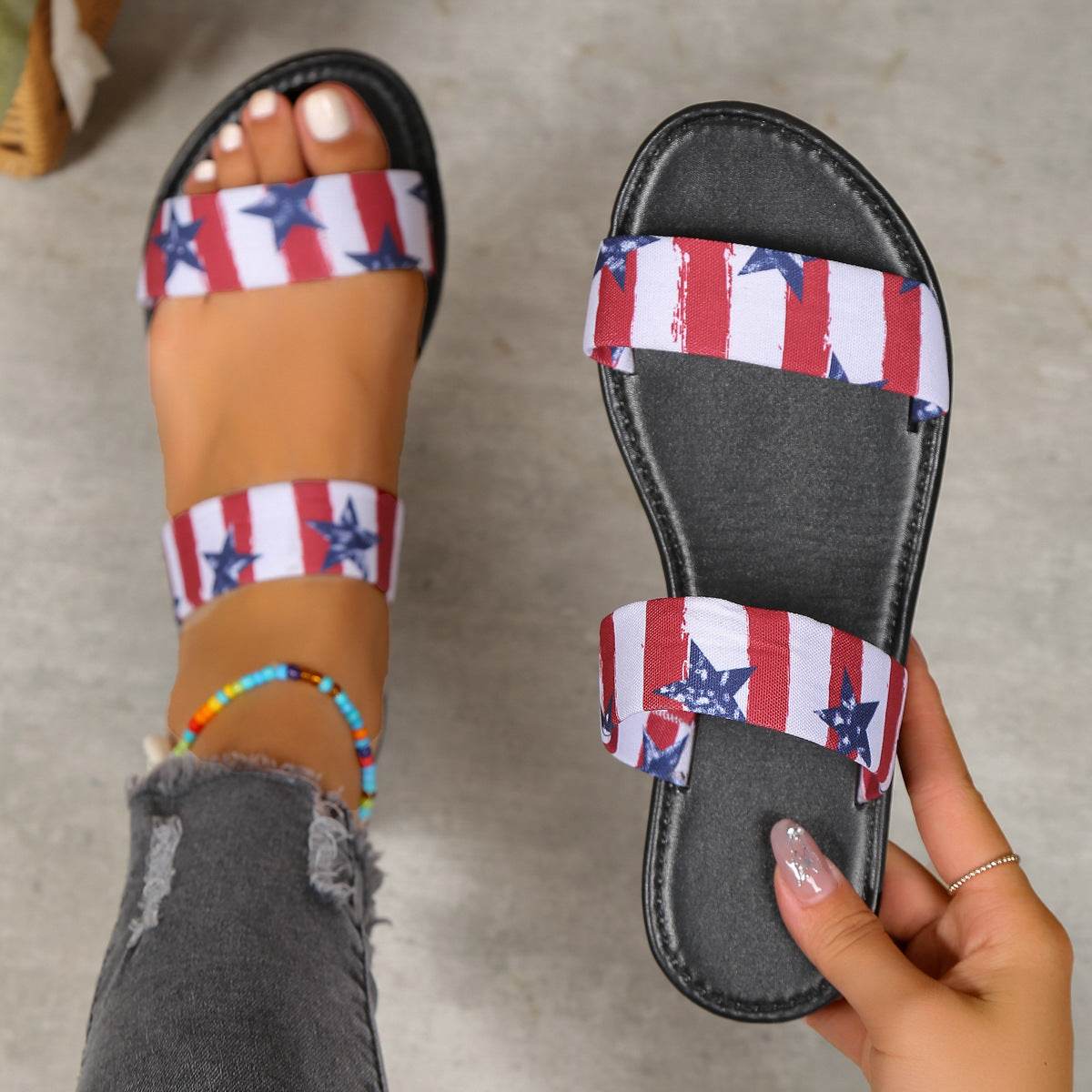 Buycenter Ethnic Pattern Flat Slip-On Slippers for Women - Casual Comfort - Buy Center