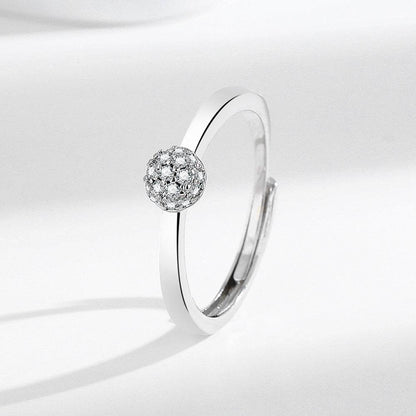 Silver Hydrangea Design Ring - Electroplated White Gold for Women - Buy Center