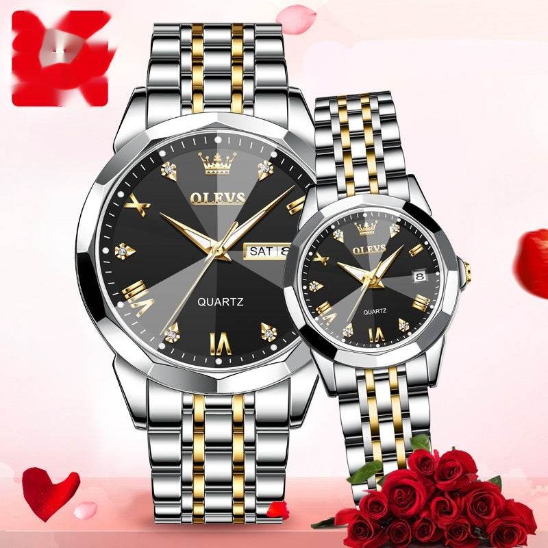 Quartz Couple Watch Set - Stylish Valentine's Gift for Men & Women - Buy Center