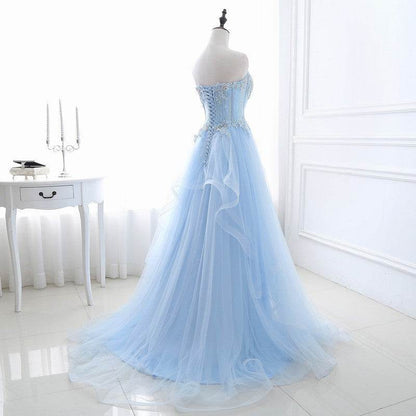 Light Blue Tube Top Slim Fit Bridesmaid Dress - Perfect for Parties 2025 - Buy Center