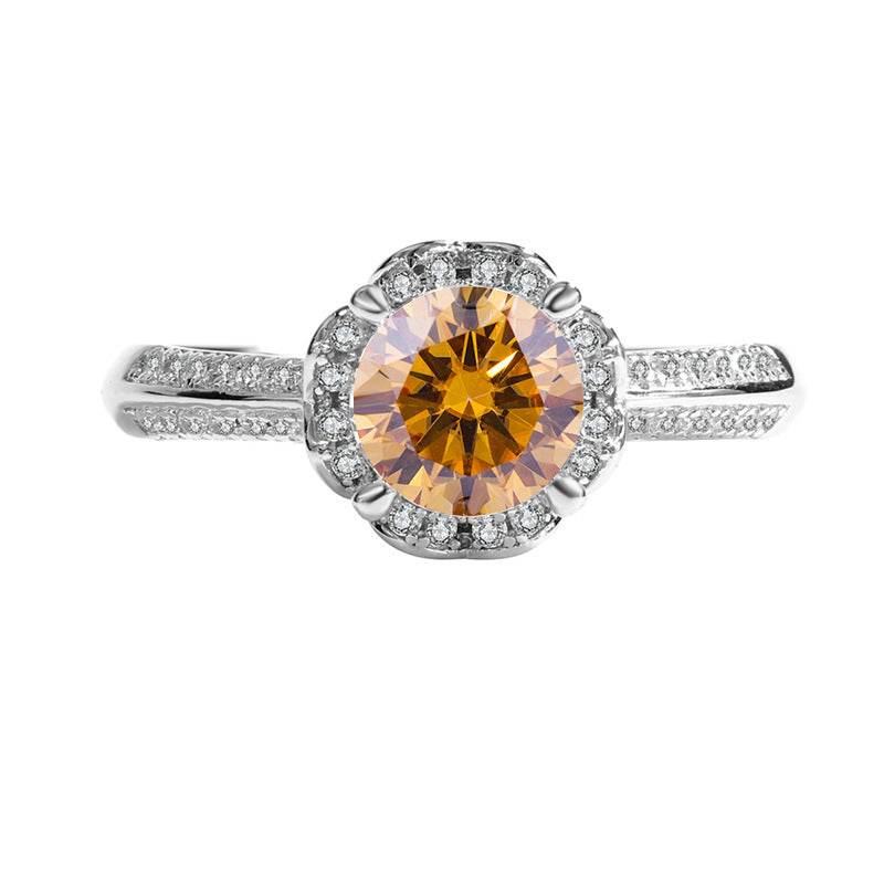 Buy Center Sterling Silver Moissanite Bridal Bouquet Ring - Adjustable Size - Buy Center