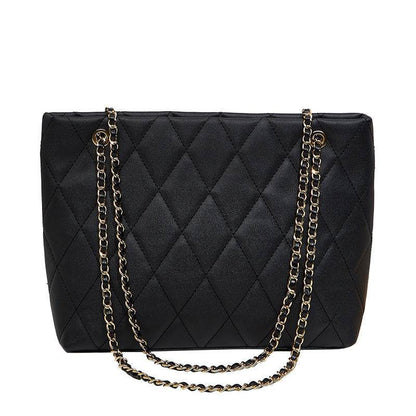 Rhombus Casual Tote Bag - Vintage Chain Shoulder Bag for Daily Style - Buy Center