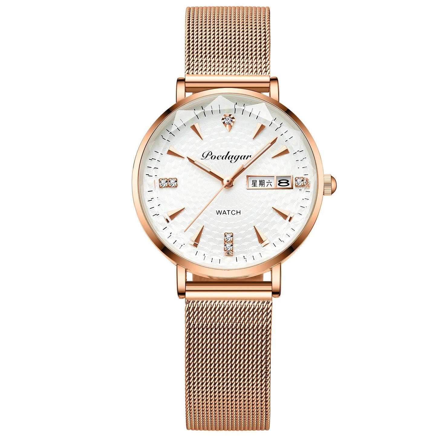 Stylish Women's Quartz Watch - Waterproof Design & Double Calendar Feature - Buy Center