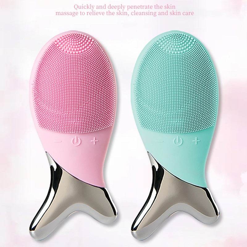 Electric Facial Cleansing Brush - Silicone Gel Inductive Massager, 4 Modes - Buy Center