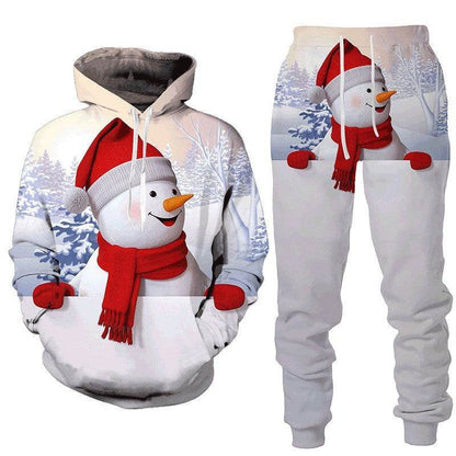 Christmas 3D Snowman Hood Pullover Set - Cozy Man Pajama for Holiday Fun - Buy Center