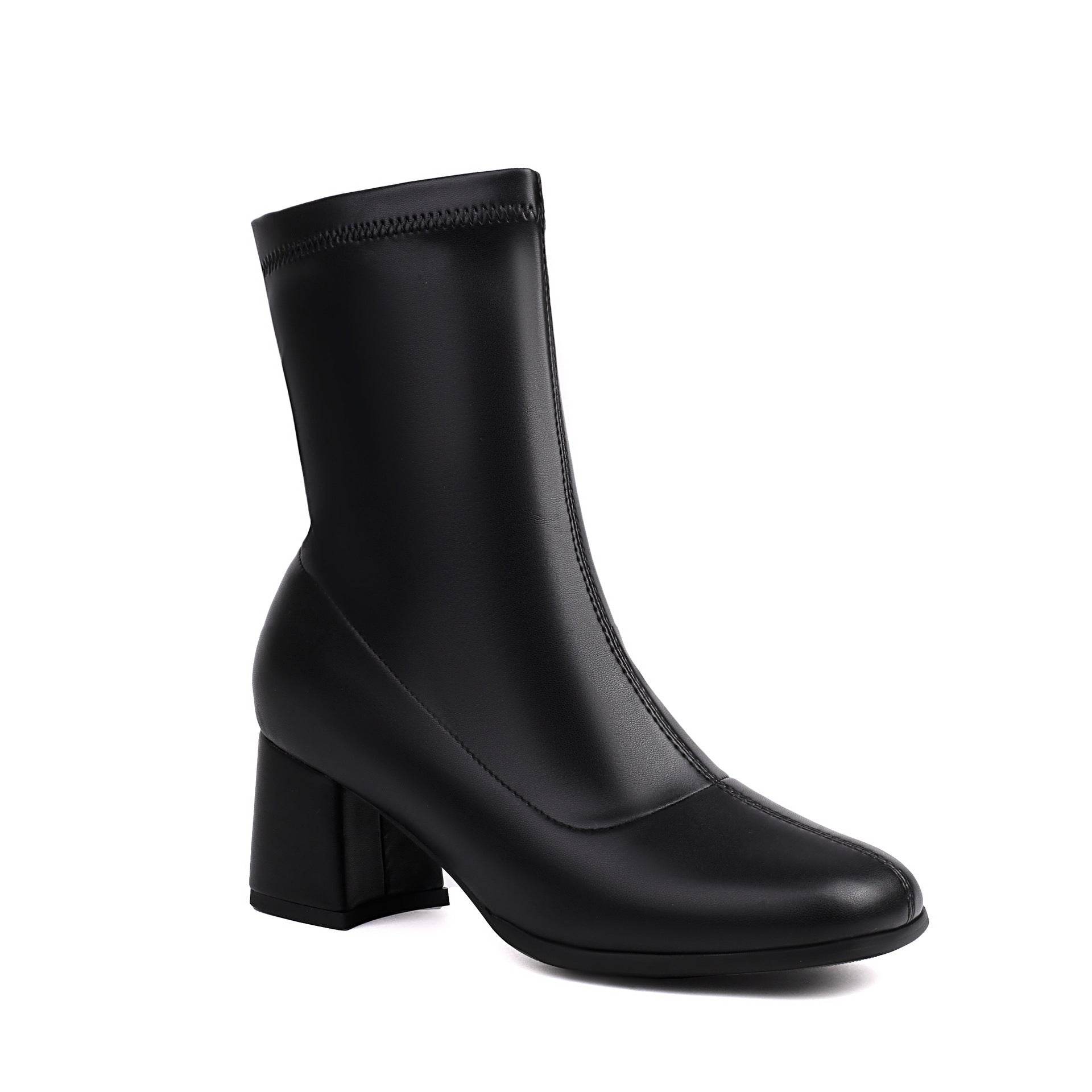 Elegant Plus Size Ankle Boots - Low Heel, Versatile Zipper for Style - Buy Center