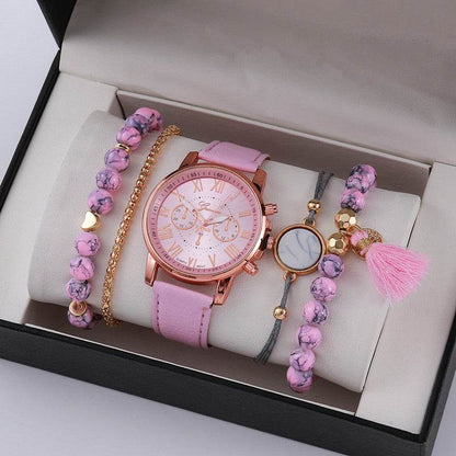 Ladies Graduated Belt Watch Jewelry Set - Stylish Accessory for Every Occasion - Buy Center