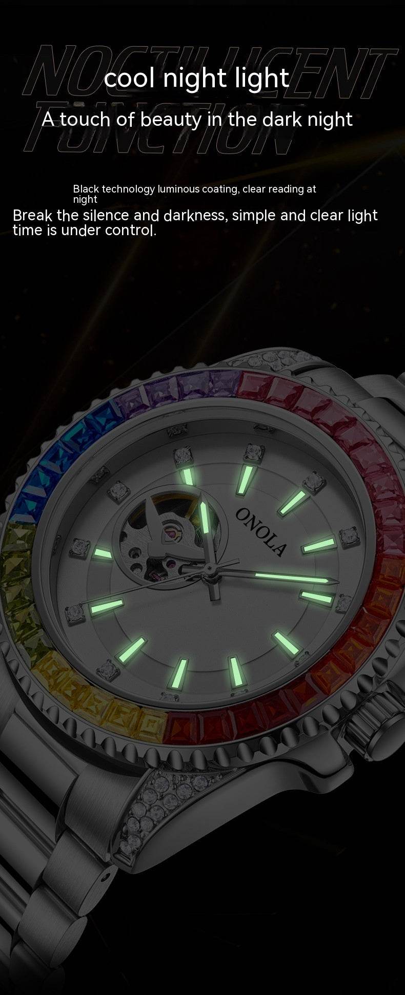 Buy Center Men's Automatic Mechanical Watch - Solid Steel Belt, 30m Waterproof - Buy Center