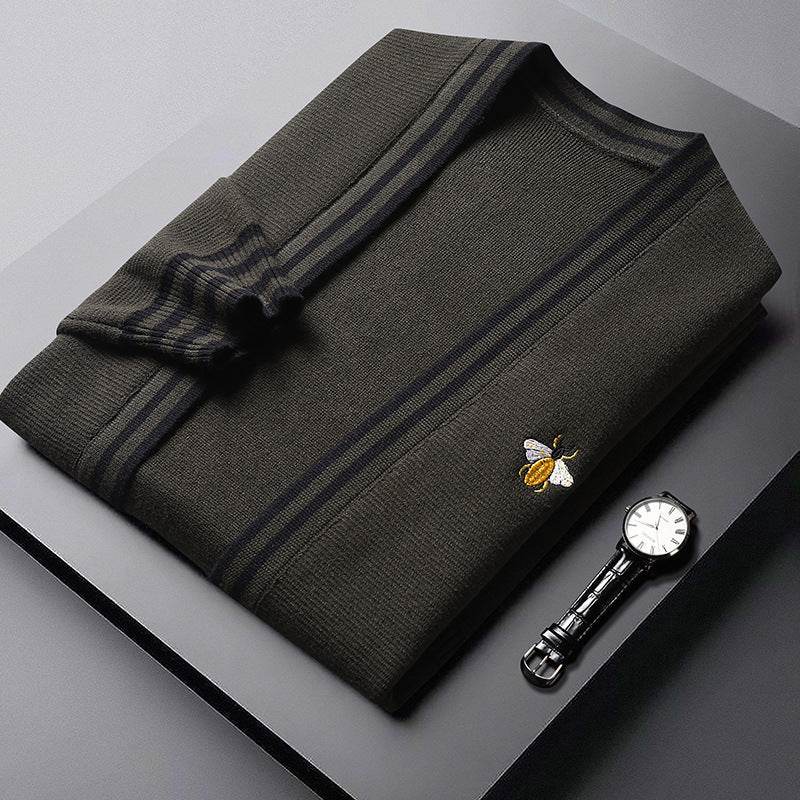 Men's Korean Style Slim Fit Cardigan - Trendy Long Sleeve Knitwear - Buy Center