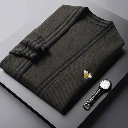 Men's Korean Style Slim Fit Cardigan - Trendy Long Sleeve Knitwear - Buy Center