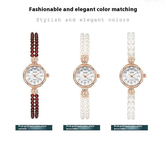 Women's Luxury Pearls Strap Watch - Unique Round Beads, Modern Style - Buy Center
