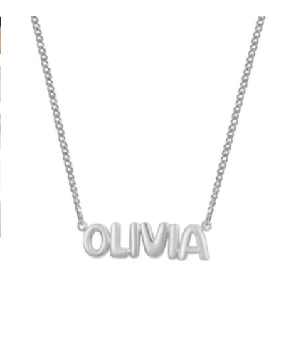 Personalized 3D Bubble Name Necklace - Custom Stainless Steel Jewelry - Buy Center