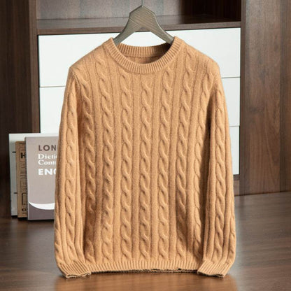 Pure Cashmere Men's Round Neck Sweater - Trendy Pullover for Comfort - Buy Center