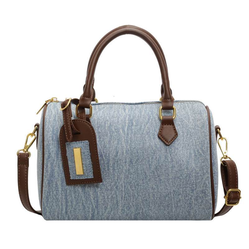 Buycenter Women's Retro Denim Handbag - Trendy Shoulder Bag in Blue - Buy Center