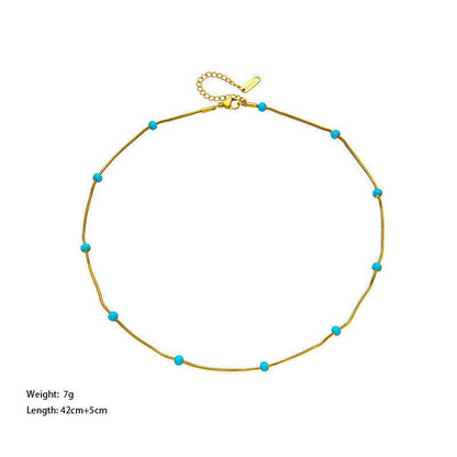 Elegant Titanium Steel Ball Drop Necklace - Stylish Green Pearl Pendant - Buy Center