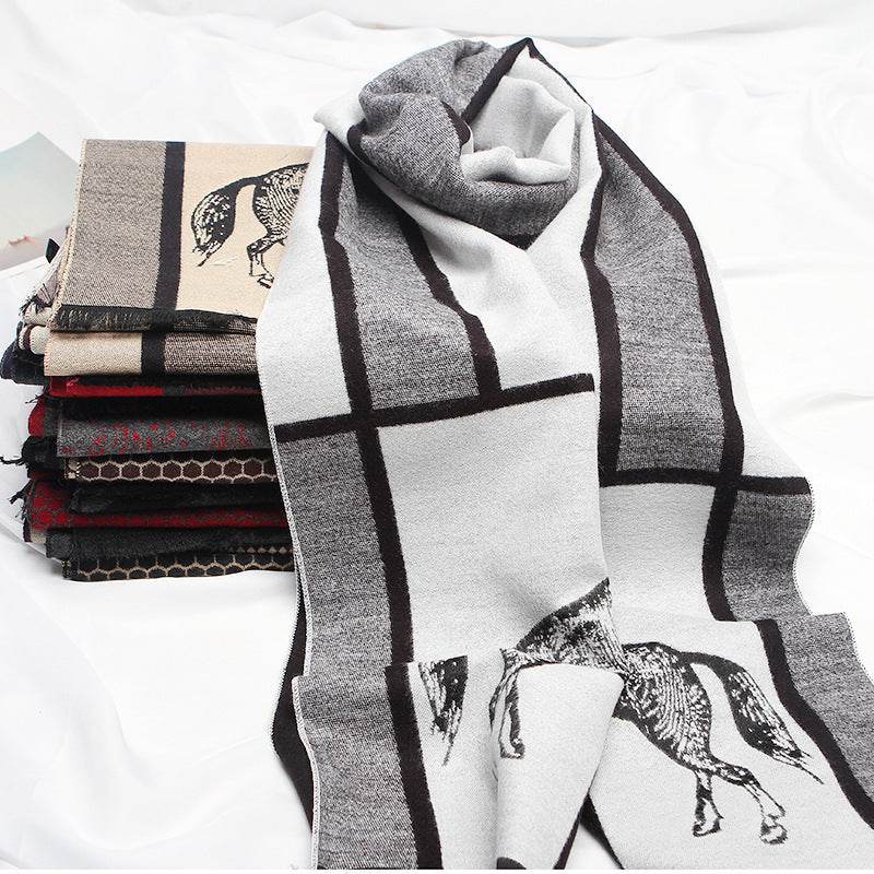 Men's Fashion Plaid Scarf - Thickened Imitation Cashmere for Style and Warmth - Buy Center