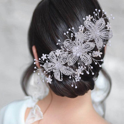 Flower Rhinestone Bridal Hair Band - Elegant Wedding Accessory 2025 - Buy Center