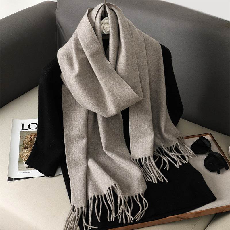 Solid Color Cashmere-like Scarf for Women - Warm, Quick-Drying Shawl - Buy Center