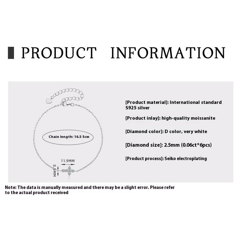 Buy Center Classic Moissanite Bracelet - Elegant 925 Silver Four-Claw Design - Buy Center