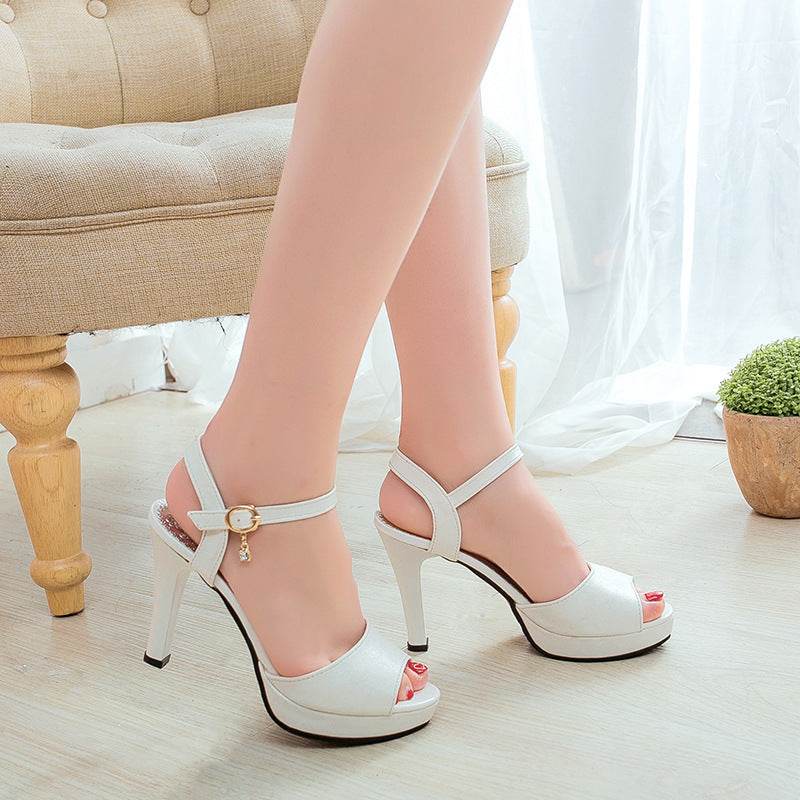 Fashion Summer Women's Hasp Sandals - Stylish High Heels in White, Pink, Black - Buy Center
