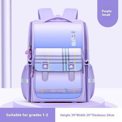 Plaid Schoolbag with Spine Protection - Ultra-Light Waterproof Backpack for Boys - Buy Center